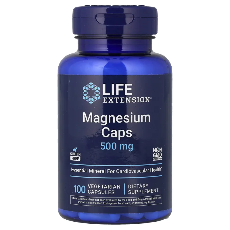 אריזת Life Extension כמוסות מגנזיום 500 מ"ג